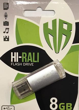 Флеш накопитель флешка usb 2.0 8gb hi-rali corsair series silver, hi-8gb3corsl,