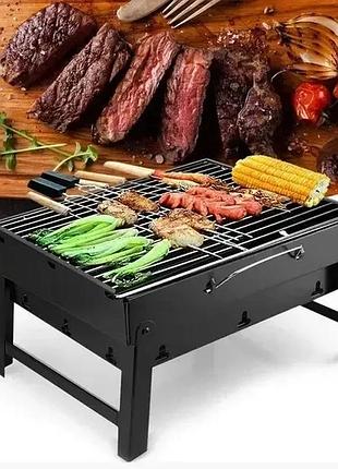 Портативный гриль-барбекю bbq grill portable tl-372, складной переносной мангал для дома дачи и туризма.