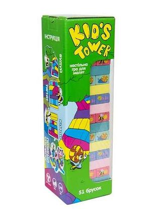 Настольная игра джанга kids tower деревянная 51 брусков 30863 тм strateg
