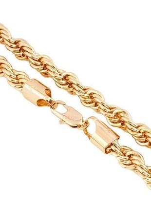 Цепочка позолота 18k плетение веревочка длина 60см х 9мм 214025 тм xuping