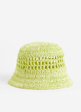 Соломенная шляпа салатовая от h&amp;m