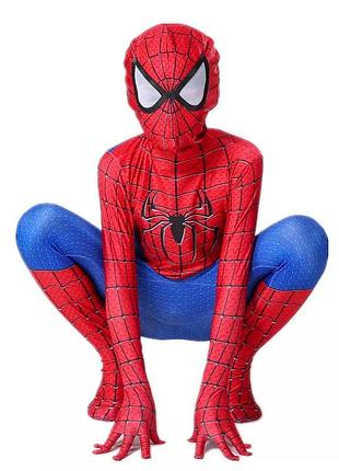 Spider man комбінезон + балаклава людина павук костюм спайдер мен (m — 110-120 см)