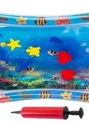 Надувний дитячий водний килимок з насосом air pro inflatable water play mat