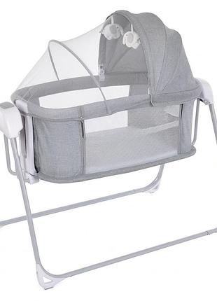 Многофункциональная люлька mastela deluxe 4 в 1 электронная колыбель-качалка серая
