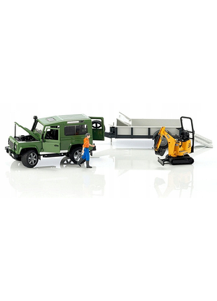 Дитячий land rover із платформо мікроекскаватором jcb8010cts та фігуркою 02593