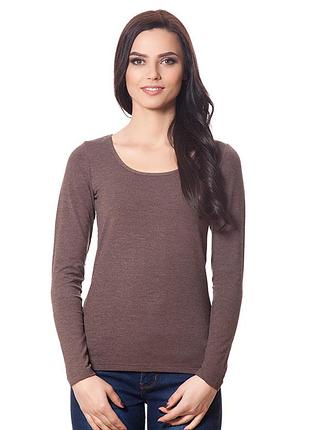 Кофта жіноча з довгим рукавом коричневий, xl