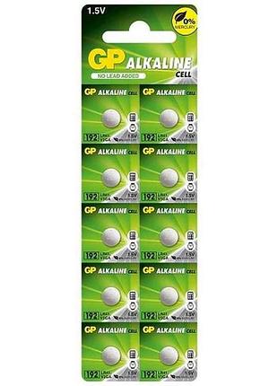 Батарейка щелочная ag3/lr41/sr41 alkaline 10шт (блистер) тм gp