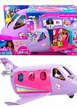 Іграшка barbie airplane adventures doll набір літак і лялька пілот hcd49