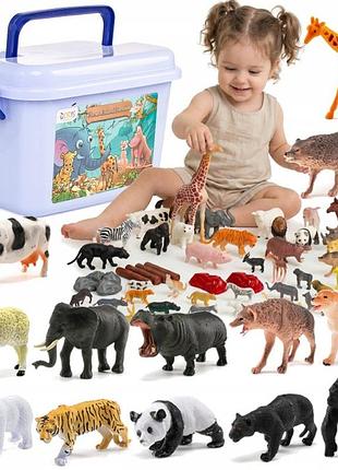 Фігурки тварин zoo safari набір у валізі 58 ел
