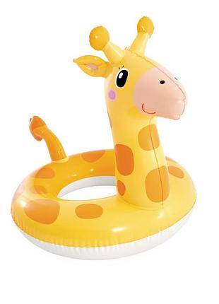 Детский надувной круг big animal rings жираф 59221(yellow) размер 81х58 см