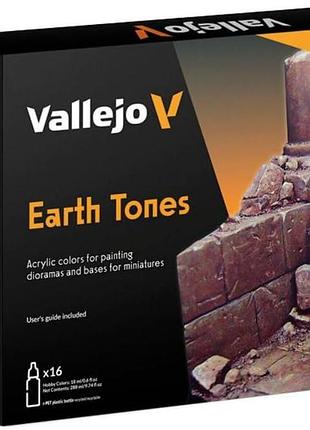 Vallejo model color earthtones набір акрилових фарб – різні кольори (16 шт)