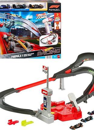 Hot wheels racing формула 1 гоночний трек sprint f1 набір для гри + 3 металеві автомобілі 1:64 mclaren alpine vcarb 4+