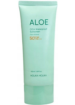 Набір з 2 штук гель для тіла holika holika aloe cica waterproof sunscreen водостійкий сонцезахисний