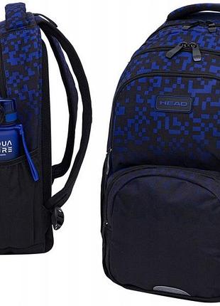 Рюкзак шкільний head blue bricks багатокамерний жорсткий для 4-8 класу синій