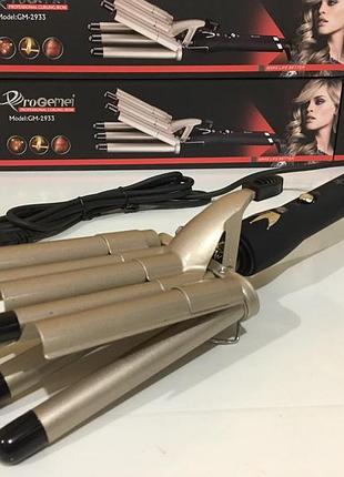Плойка progemei gm-2933, 5 хвиль з керамічним покриттям