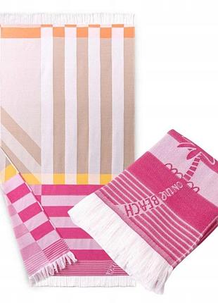 Рушник пляжний zwoltex on the beach fouta 220г 100x160 рожевий