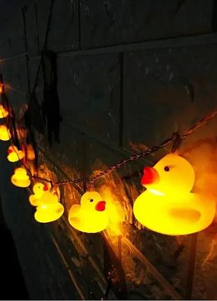 Гірлянда світлодіодна для дитячої duck 1.5 м гірлянда з 10 гумових мінікаточок rts
