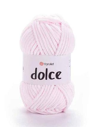 Пряжа dolce бледно-розовый 100% микрополиэстр 120м 100г 5шт/уп 781 тм yarnart