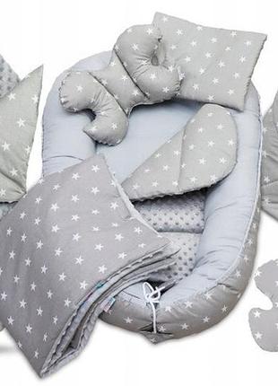 Дитячий кокон нір грайливе місце minky комплект xxl babymam 7 el