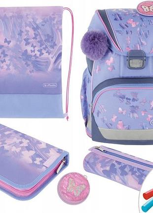 Рюкзак herlitz butterfly paradise легкий 4в1 шкільний 8-9 років