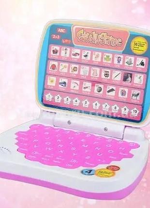 Детский ноутбук ah-802y для изучения английского языка studygame розовый