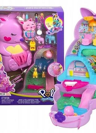 Лялька polly pocket 38 см mattel набір маленький кенгуру компактна кольорова сумочка 4+