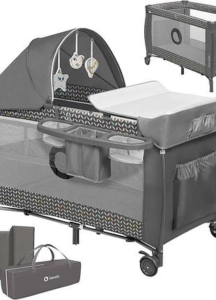 Lionelo lo-sven plus grey scandi багатофункціональне дитяче ліжечко grey scandi 125 x 77 x 65 см