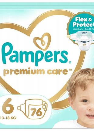 Підгузки pampers premium care розмір 6 76 шт 13-18 кг
