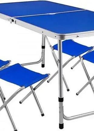 Стіл та стільці для пікніка folding table t-02 синій
