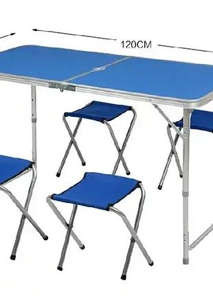 Стол и стулья для пикника folding table t-02 синий 3
