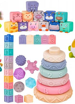 Сенсорна іграшка для дітей montessori башта з кубиків гризун кубик 6в1