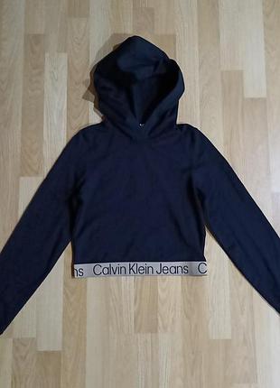 Трендовый женский топ с капюшоном, худи calvin klein