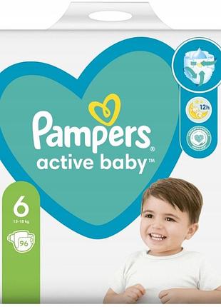 Підгузки pampers active baby розмір 6 96 шт 13-18 кг
