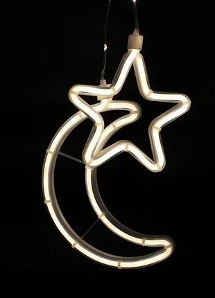 Гирлянда xmas copper curtain ball lamp 9ww-1 тёплый белый луна 5 звезда 4 3х0.7 м