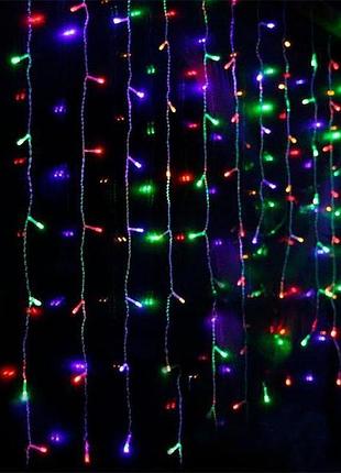 Гирлянда xmas usb + пульт водопад 2х2 м 160 led m-9 мульти на медной проволоке с соединителем