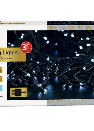 Світлодіодна гірлянда livarno home 100 led, холодне біле світло, 20 м, таймер, ip44