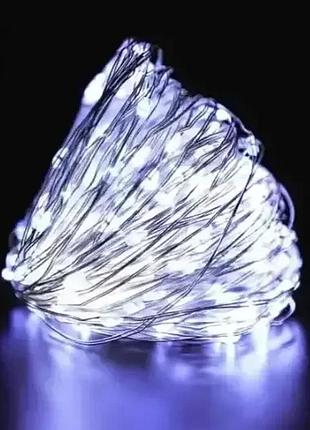 Xmas гірлянд 30 led 3m на мідному дроті (крапля роси) w white від батарейок + usb (300) hs hs