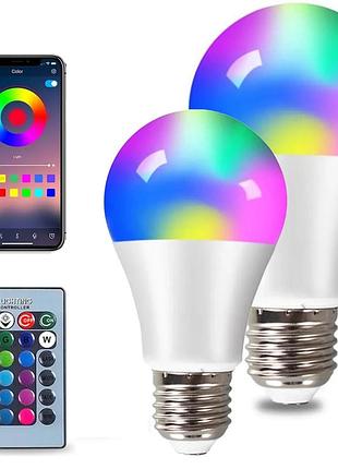 Музична дисколампа bluetooth rgb пульт цоколь е27
