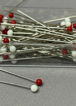 Булавка портновская с стеклянной головкой 0.5х35 мм - 100 шт