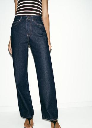 Джинси прямі zara xs, s, 34, 36 розміри, сині джинси 8228/224/400