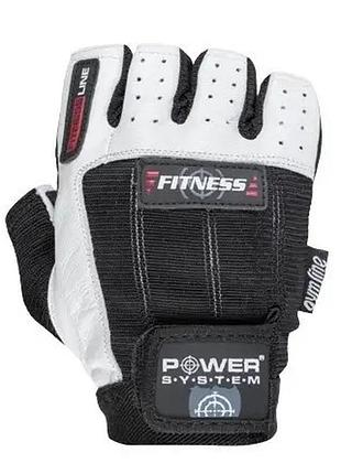 Рукавиці для фітнесу power system ps-2300, black/white m 2