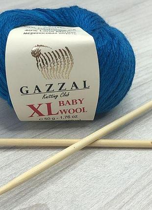Пряжа gazzal baby wool xl цвет 822 электрик