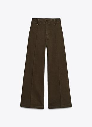 Джинси zara wide leg xs, s, m, шоколадні джинси 8246/062/717