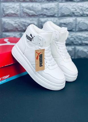 Жіночі зимові кросівки puma білі на хутрі акція  | теплі високі кросівки популярна модель пума женские кроссовки 36.41