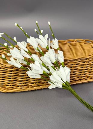 Гілка жасмину з фоамирану 20 см - білий