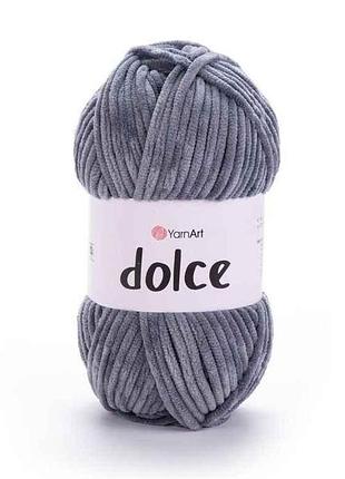 Пряжа dolce темно-серый 100% микрополиэстр 120м 100г 5шт/уп 760 тм yarnart