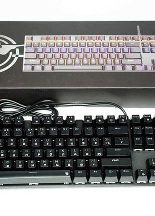 Клавиатура механическая игровая k101 с подсветкой rgb, проводная клавиатура для пк и ноутбука.