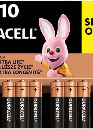 Батарейка лужна lr6/aa basic 1.5v 10 шт. 52496 тм duracell