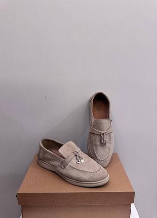 Лофери жіночі attico suede beige, розмір 36 (устілка 22.5-23 см), замша