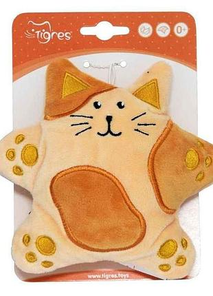 Мяка іграшка котик кращий друг 5*13*18см коричневий арт.іг-0074 тм tigres